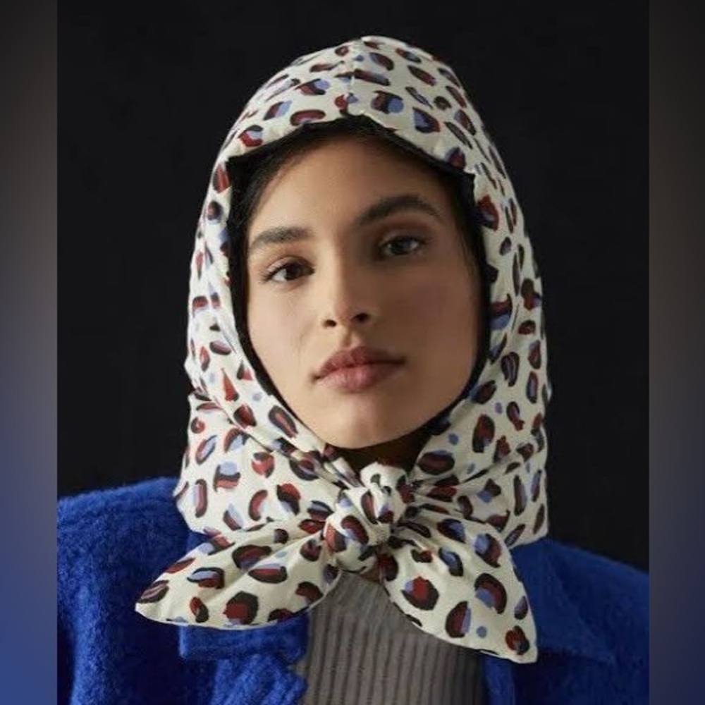 Anthropologie Maeve Leopard Puffer Trapper Hat